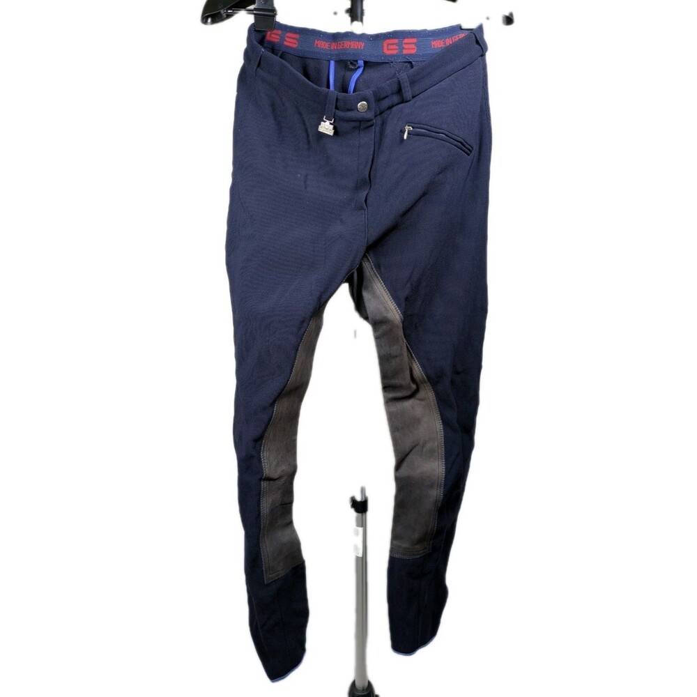 Schumacher Womens Warm Navy Corduroy Cord Full Seat Dressage Breeches. 34L.